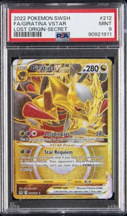 2022 POKEMON SWORD & SHIELD LOST ORIGIN SECRET FULL ART/GIRATINA VSTAR PSA 9 - Image 1