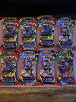 Pokemon TCG Mega Evolution Lot Of (8) Phantasmal Flames, Sleeved Booster Packs - Image 1