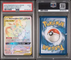 2019 POKEMON SUN & MOON UNIFIED MINDS | SECRETFULL ART/MEWTWO & MEW GX 242. PSA1 - Image 3