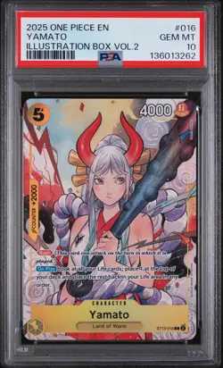 2025 ONE PIECE PROMOS ILLUSTRATION BOX VOL.2 #016 YAMATO PSA 10 - Image 1