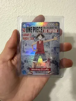 One Piece Monkey D. Luffy US College Basketball Card Rutgers In Hand Ships now - Image 1