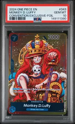 2024 ONE PIECE PROMOS CONVENTION EXCLUSIVE-FOIL #043 MONKEY D. LUFFY PSA 10 - Image 1