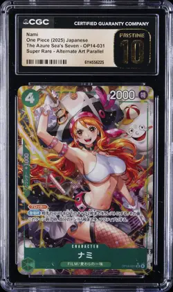 2025 ONE PIECE JPN THE AZURE SEA'S SEVEN ALT ART #OP14-031 NAMI CGC 10 PRISTINE - Image 1