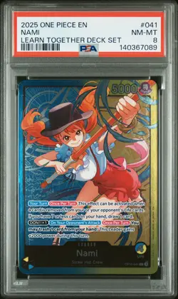 2025 ONE PIECE LEARN TOGETHER DECK SET #041 NAMI PSA 8 - Image 1