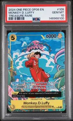 2024 ONE PIECE OP08-TWO LEGENDS TREASURE RARE #109 MONKEY D. LUFFY PSA 10 - Image 1