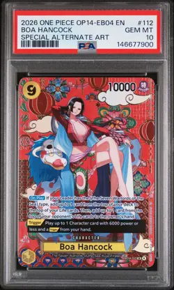 2026 ONE PIECE EB04-THE AZURE SEA'S SEVEN ALTERNATE ART #112 BOA HANCOCK PSA 10 - Image 1