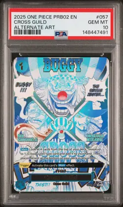 2025 ONE PIECE PRB02-PREMIUM BOOSTER ALTERNATE ART #057 CROSS GUILD PSA 10 - Image 1