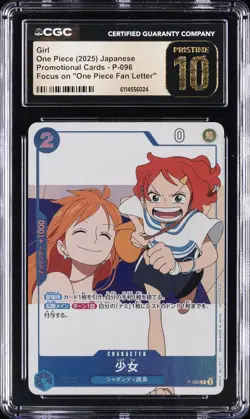 2025 ONE PIECE JAPANESE PROMO "ONE PIECE FAN LETTER" #P-096 GIRL CGC 10 PRISTINE - Image 1