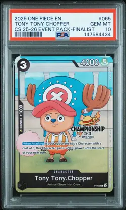 2025 ONE PIECE CHAMPIONSHIP EVENT PACK FINALIST #065 TONY TONY CHOPPER PSA 10 - Image 1