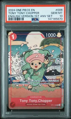 2024 ONE PIECE ENGLISH VERSION 1ST ANNIVERSARY SET #006 TONY TONY CHOPPER PSA 10 - Image 1