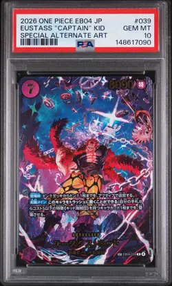 2026 ONE PIECE JAPANESE SPECIAL ALTERNATE ART #039 EUSTASS "CAPTAIN" KID PSA 10 - Image 1