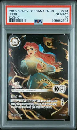 2025 DISNEY LORCANA WHISPERS IN THE WELL ICONIC ARIEL - ETHEREAL VOICE PSA 10 - Image 1