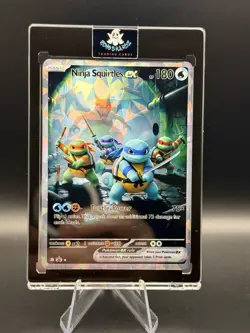 CUSTOM DISPLAY CARD Ninja Squirtles ex Edge to Edge Fractal Glass NON-TCG - Image 1