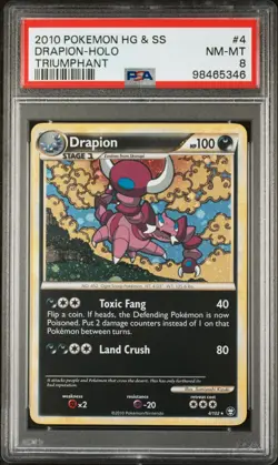 Pokemon Card Holo Drapion 4/102 PSA 8 NM-MT HG & SS Triumphant - Image 3