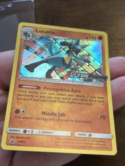 Pokemon TCG Card Rare Lucario Prerelease Promo SM Promos SM95 Stamped - Image 3