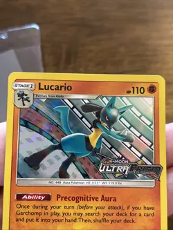 Pokemon TCG Card Rare Lucario Prerelease Promo SM Promos SM95 Stamped - Image 4