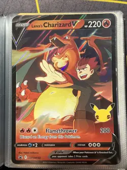 Pokemon TCG Celebrations Lance's Charizard v Jumbo Card SWSH133 - Image 1