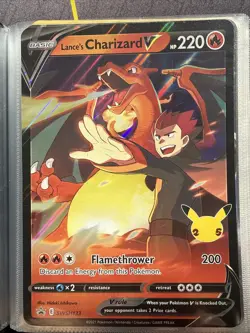 Pokemon TCG Celebrations Lance's Charizard v Jumbo Card SWSH133 - Image 2