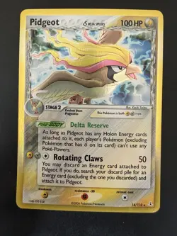 Pokemon TCG Pidgeot 14/110 Delta Species Holon Phantoms Holo Rare Card - Image 1