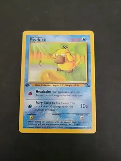 NM PSYDUCK POKEMON CARD 1ST EDITION 53/62 FOSSIL - Image 1
