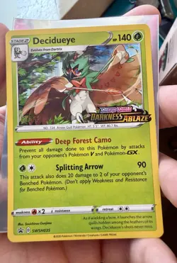 Decidueye SWSH035 STAFF Pre Release Promo Darkness Ablaze Pokemon Card NM - Image 1