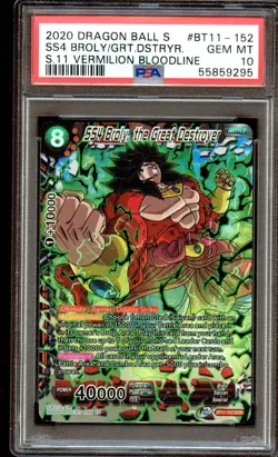 SS4 Broly, the Great Destroyer BT11-152 SCR PSA 10 Dragon Ball Super Card 1st Ed - Image 1