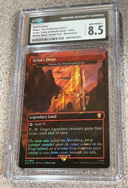 MTG Helm’s Deep Surge Foil LTC #404 Lord of the Rings Magic Graded CGC 8.5 LOTR - Image 4