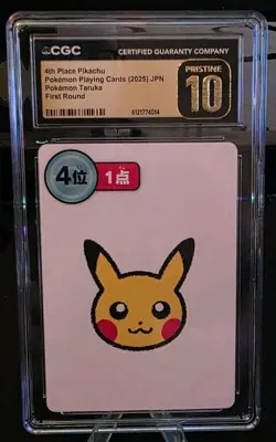 2025 Pokemon Taruka Playing Cards First Round 4th Place Pikachu CGC PRISTINE 10 - Image 1