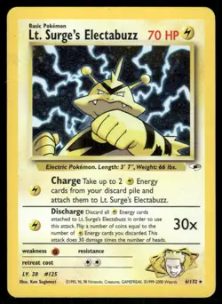 Pokemon Tcg Lt. Surge's Electabuzz #6 Pokemon Gym Heroes MP - Image 1