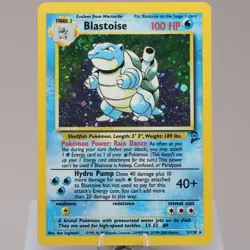 Pokemon TCG - Blastoise 2/130 Base Set 2 Holo Rare WOTC 1999 - EXC - Image 2