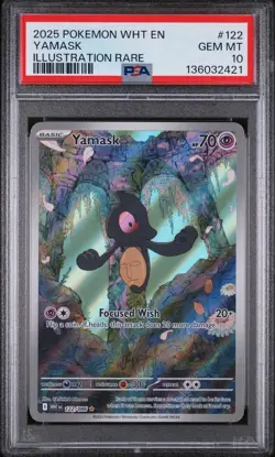2025 POKEMON WHT EN-WHITE FLARE ILLUSTRATION RARE #122 YAMASK PSA 10 - Image 1