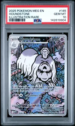 2025 POKEMON MEG EN-MEGA EVOLUTION ILLUSTRATION RARE #145 HOUNDSTONE PSA 10 - Image 1