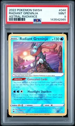 2022 POKEMON SWORD & SHIELD ASTRAL RADIANCE #046 RADIANT GRENINJA PSA 9 - Image 1