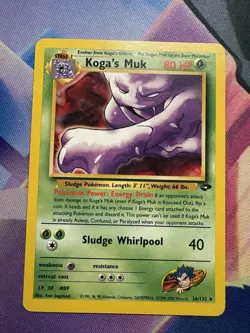 Pokemon Koga's Muk Card 26/132 Gym Challenge, Regular Rare, Vintage TCG - Image 1