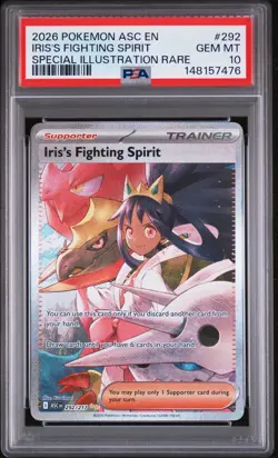 2026 POKEMON ASC SPECIAL ILLUSTRATION RARE #292 IRIS'S FIGHTING SPIRIT PSA 10 - Image 1