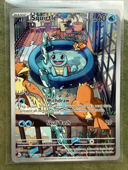 Squirtle 148/142 NM- Stellar Crown Illustration Rare Holo Pokemon - Image 1