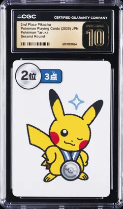 2025 POKEMON PLAYING CARDS JAPANESE 2ND PLACE PIKACHU CGC 10 PRISTINE - Image 1