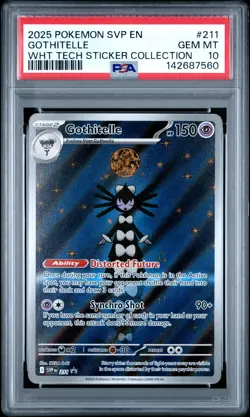 2025 POKEMON PROMO WHITE FLARE TECH STICKER COLLECTION #211 GOTHITELLE PSA 10 - Image 1