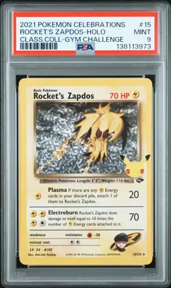 2021 Pokemon Celebrations Classic Collection #15 Rocket'S Zapdos-Holo PSA9 - Image 1