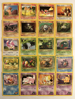 Pokemon Gym Heroes LOT of 24 Brock/Misty/Sabrina/Erika/Blaine & trainer NM to HP - Image 1