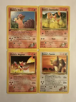 Pokemon Gym Heroes LOT of 24 Brock/Misty/Sabrina/Erika/Blaine & trainer NM to HP - Image 4