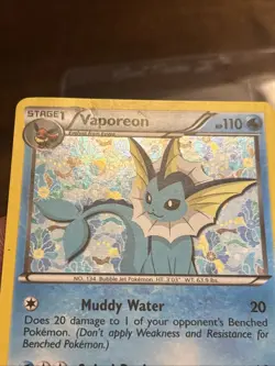 Pokemon TCG Vaporeon BW Black Star Promos BW89 Holo Promo Pokemon Foil Rare - Image 4