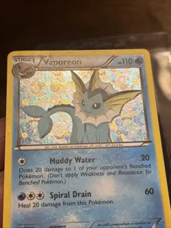 Pokemon TCG Vaporeon BW Black Star Promos BW89 Holo Promo Pokemon Foil Rare - Image 5