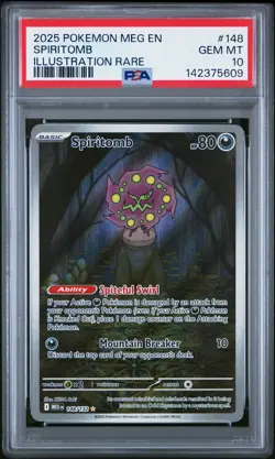 2025 POKEMON MEG EN-MEGA EVOLUTION ILLUSTRATION RARE #148 SPIRITOMB PSA 10 - Image 1