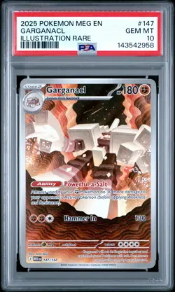 2025 POKEMON MEG EN-MEGA EVOLUTION ILLUSTRATION RARE #147 GARGANACL PSA 10 - Image 1