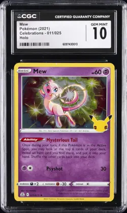 2021 POKEMON CELEBRATIONS #011 MEW CGC 10 - Image 1