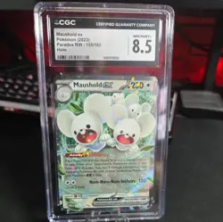 Pokemon SV Paradox Rift Maushold ex Holo #155/182 CGC 8.5 Sealed NM - Image 1