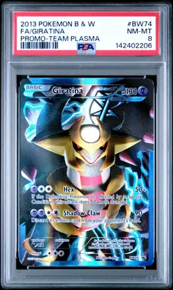 2013 POKEMON B&W PROMO TEAM PLASMA #BW74 FULL ART/GIRATINA PSA 8 - Image 1