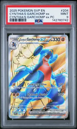 2025 POKEMON SVP PROMO PREMIUM COLLECTION #204 CYNTHIA'S GARCHOMP EX PSA 9 - Image 1