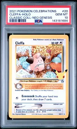 2021 POKEMON CELEBRATIONS CLASSIC COLLECTION #20 CLEFFA-HOLO PSA 10 - Image 1